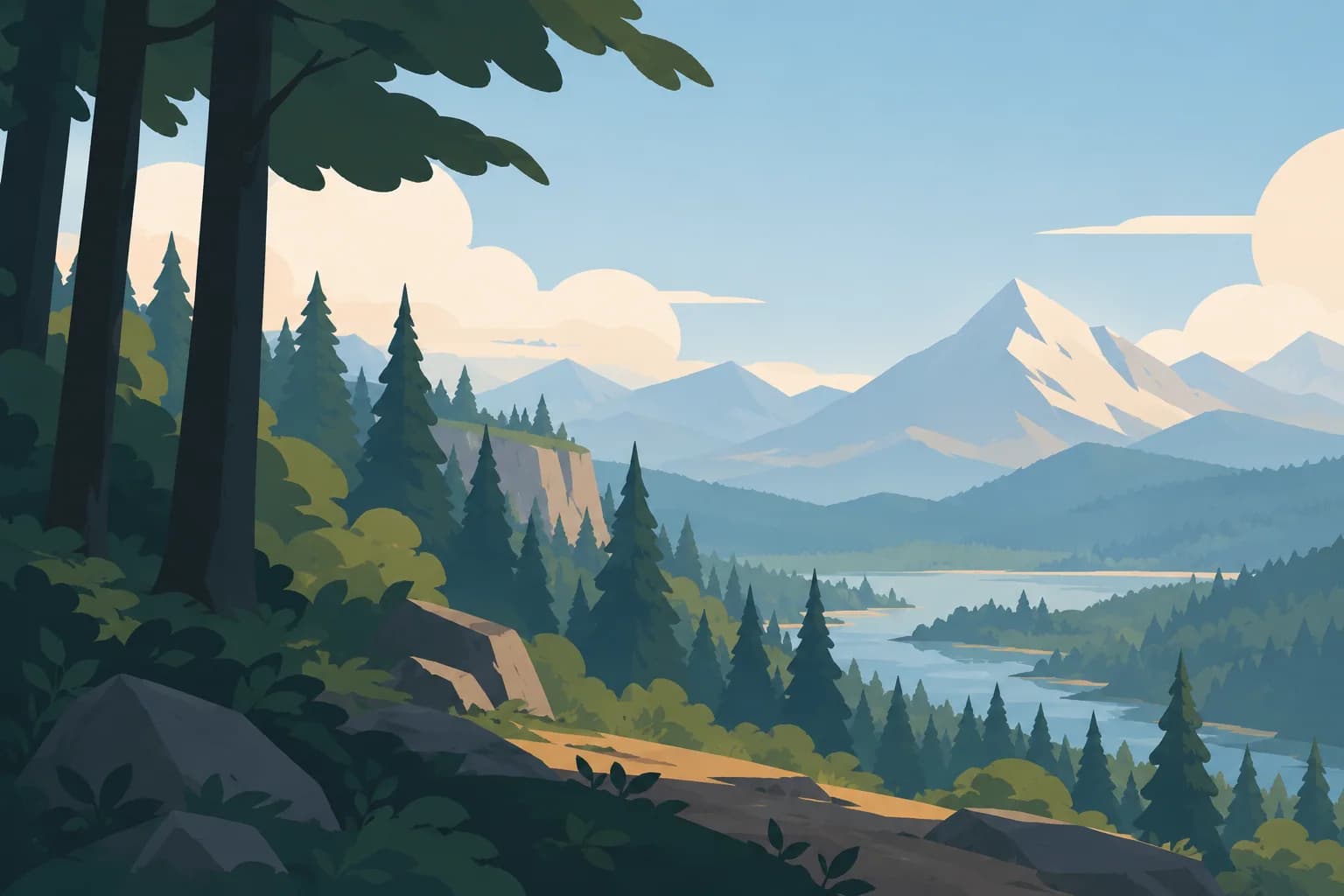 A misty mountain valley and castle, the kind of world Canonwell helps preserve